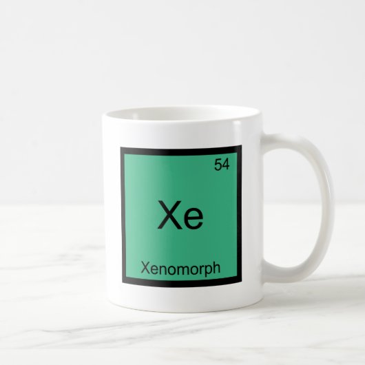 Xe - Xenomorf Funny Chemistry Element Symbol T-shi Koffiemok (Rechts)