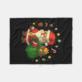 Xel Santa Claus With Retro Gamer Christmas  Fleece Deken (Voorkant (Horizontaal))