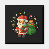 Xel Santa Claus With Retro Gamer Christmas  Magneet (Voorkant)