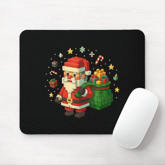 Xel Santa Claus With Retro Gamer Christmas  Muismat (Met muis)