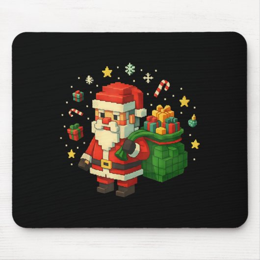Xel Santa Claus With Retro Gamer Christmas  Muismat (Voorkant)