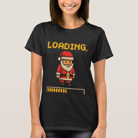 Xel Santa Loading Retro Christmas Gamer Shirt  (Voorkant)