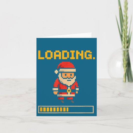 Xel Santa Loading Retro Christmas Gamer Shirt  Kaart (Voorkant)