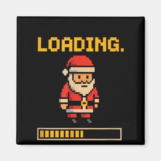 Xel Santa Loading Retro Christmas Gamer Shirt  Magneet (Voorkant)