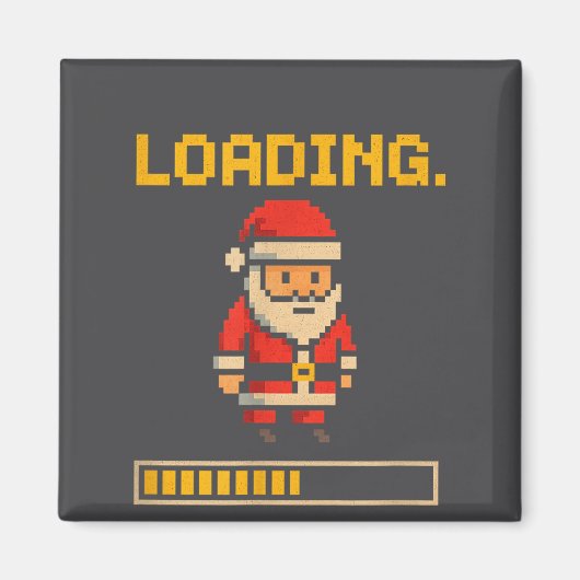 Xel Santa Loading Retro Christmas Gamer Shirt Magneet (Voorkant)