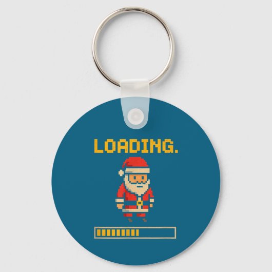 Xel Santa Loading Retro Christmas Gamer Shirt  Sleutelhanger (Voorkant)