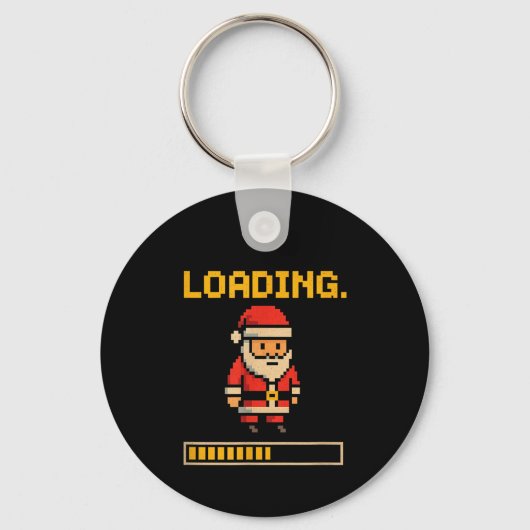 Xel Santa Loading Retro Christmas Gamer Shirt  Sleutelhanger (Voorkant)