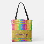 xem xem xyr pronoun glitter regenboogpride argyle tote bag (Achterkant)