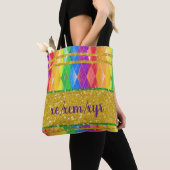 xem xem xyr pronoun glitter regenboogpride argyle tote bag (Dichtbij)