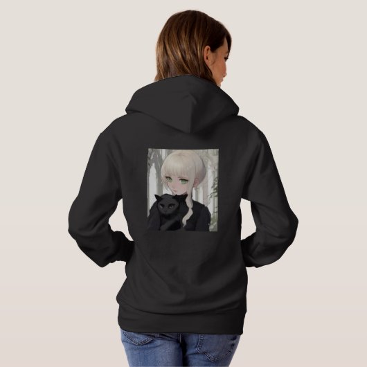 Xen Black Cat Hoodie (Achterkant volledig)