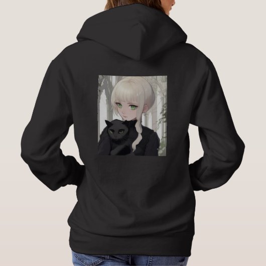 Xen Zwarte Katten Hoodie (Achterkant)