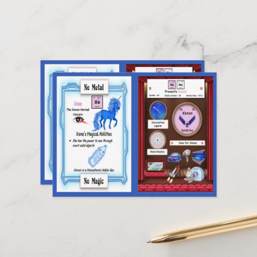 Xena - Xenon Horn Unicorn Game Kaart (Voorkant / Achterkant in situ)
