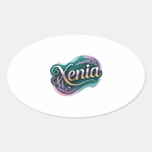 Xenia-naam Ovale Sticker (Voorkant)