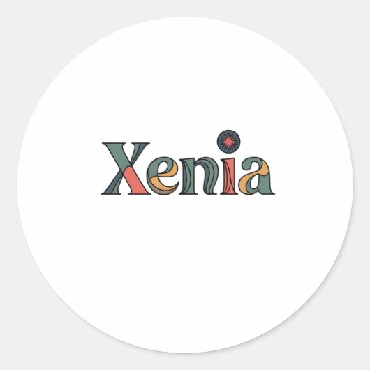 Xenia-naam Ronde Sticker (Voorkant)