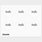 Xenia-naam Ronde Sticker (Vel)