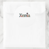 Xenia-naam Ronde Sticker (Tas)