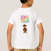 Xenial Xanadu: Schattige cowboydinosaurussen T-shirt (Achterkant)