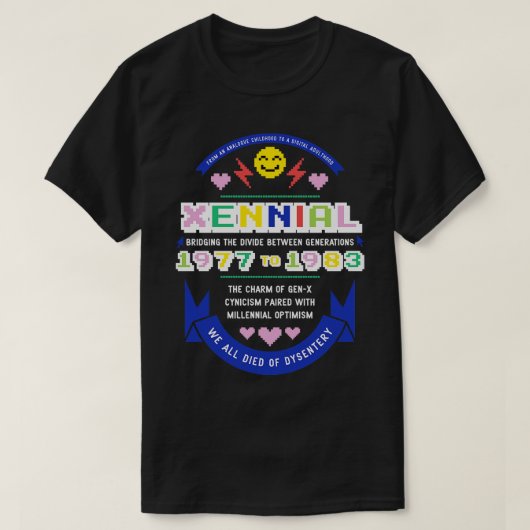 Xennial Color Option T-shirt (Design voorkant)