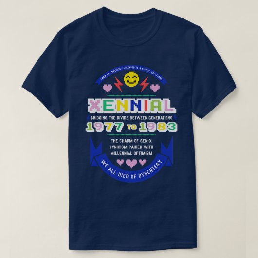 Xennial Color Option T-shirt (Design voorkant)