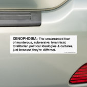 Xenofobie gedefinieerd bumpersticker (Op auto)