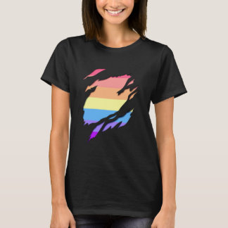 Xenogender Non Binary Flag 3D Effect Pride Gay LGB T-shirt