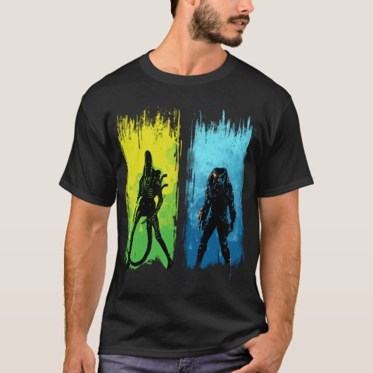 xenomorph vs yautja familie t-shirt (Voorkant)