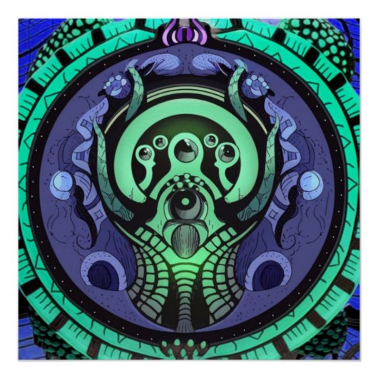 Xenomul Gateway Surreal Glossy-Poster Perfect Poster (Voorkant)