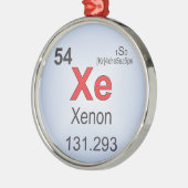 Xenon individueel element van de periodieke tabel metalen ornament (Links)