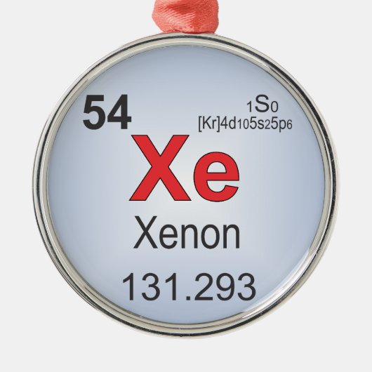 Xenon individueel element van de periodieke tabel metalen ornament (Voorkant)