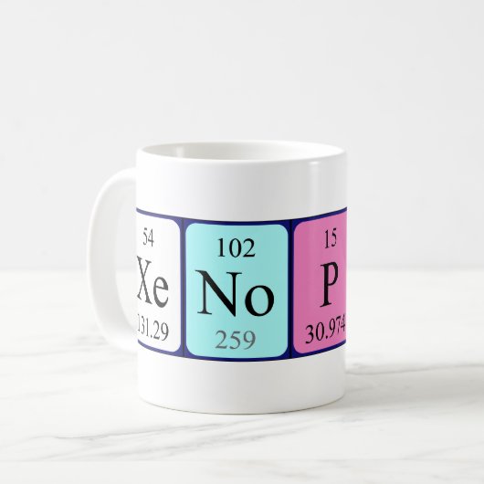 Xenophon periodieke lijstnaam mok (Voorkant links)