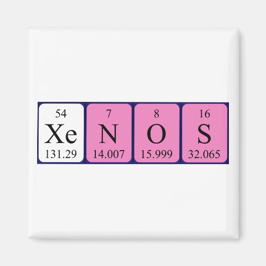 Xenos periodieke lijstnaam magnet (Voorkant)