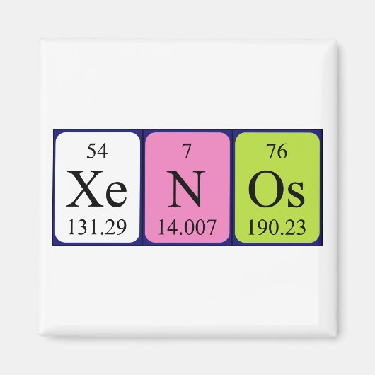 Xenos periodieke lijstnaam magnet (Voorkant)