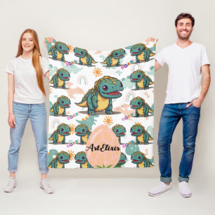 Xenotarsosaurus dinosaurus Schattige Kawaii Fleece Deken
