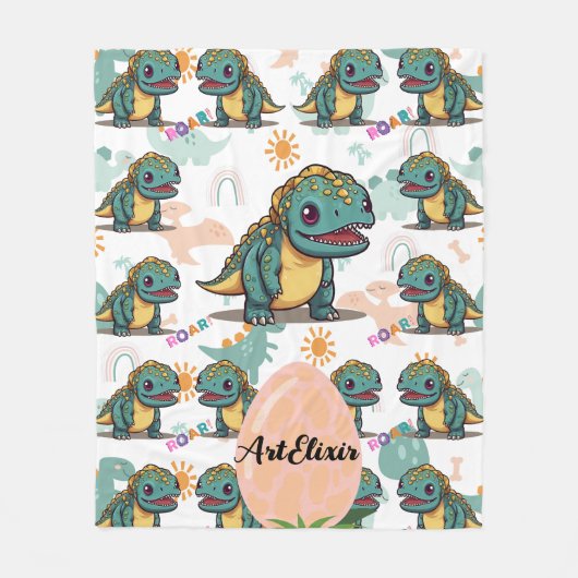 Xenotarsosaurus dinosaurus Schattige Kawaii Fleece Deken (Voorkant)