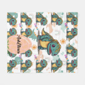 Xenotarsosaurus dinosaurus Schattige Kawaii Fleece Deken (Voorkant (Horizontaal))