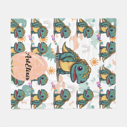 Xenotarsosaurus dinosaurus Schattige Kawaii Fleece Deken (Voorkant (Horizontaal))