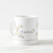 Xerena-naam die decoratieve X-monogram-mok beteken Koffiemok (Voorkant links)