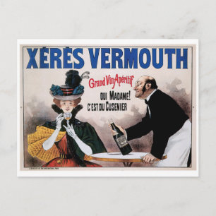 Xeres Vermouth Wine Drink en Art Briefkaart