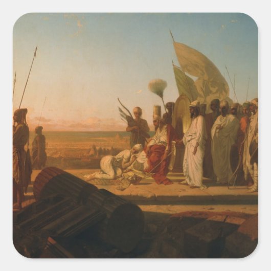 Xerxes bij Hellespont Vierkante Sticker (Voorkant)