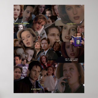 XFiles Mulder en Scully Collage Poster