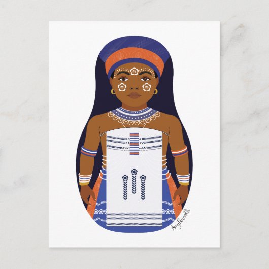 Xhosa, Zuid-Afrikaans Matryoshka Briefkaart (Voorkant)
