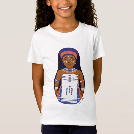Xhosa, Zuid-Afrikaanse Matryoshka Girls' T-Shirt (Voorkant)