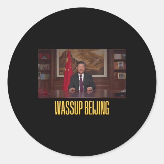 Xi Jinping Wup Beijing Grappige Meme Face Giga Xi  Ronde Sticker (Voorkant)