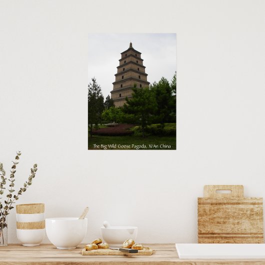 Xi'an Big Wild Goose Pagoda Poster (Keuken)