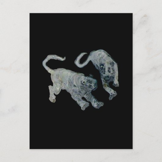 Xian China 2002 Ghost Tigers Black Square Tran Briefkaart (Voorkant)