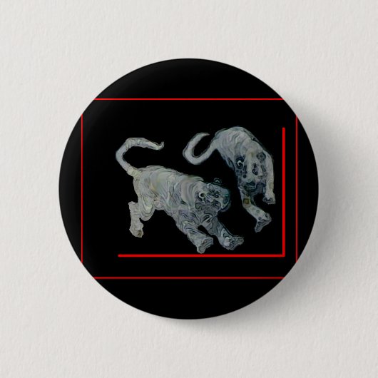 Xian China 2002 Ghost Tigers Red Boarder the MUSEU Ronde Button 5,7 Cm (Voorkant)