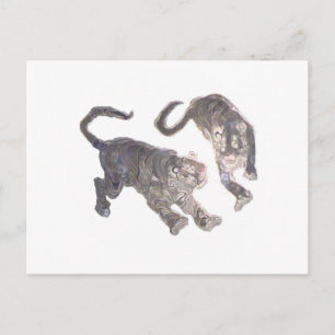 Xian China 2002 Ghost Tigers White Circle Transp Briefkaart