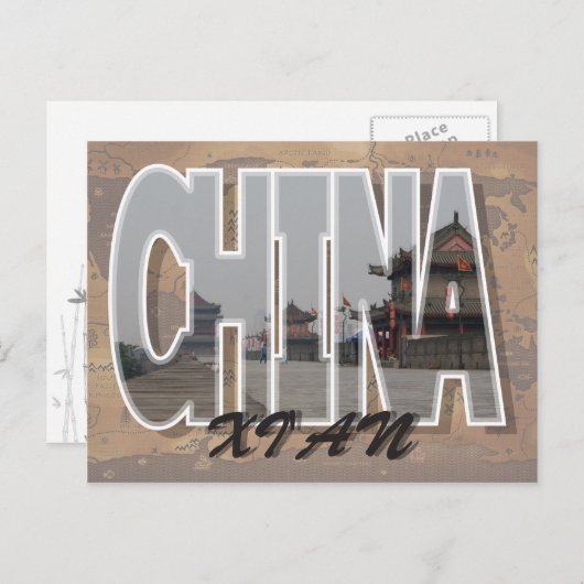 Xi'an, China Briefkaart (Voorkant / Achterkant)