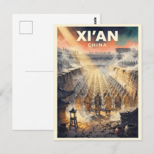 Xi'an China Reis naar het verleden Briefkaart