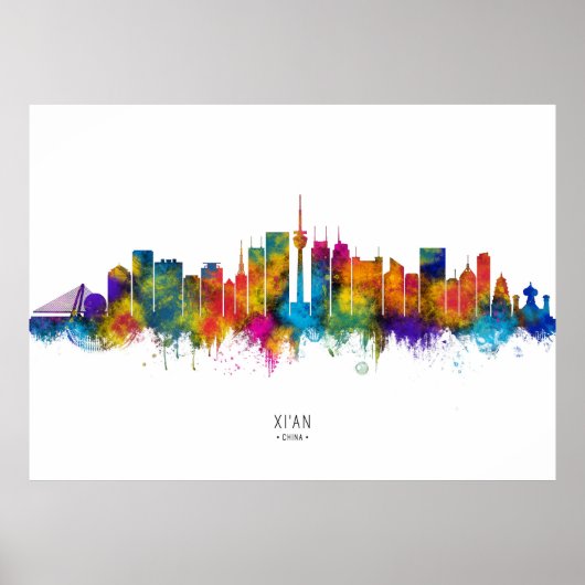 Xi'an China Silhouette Poster (Voorkant)